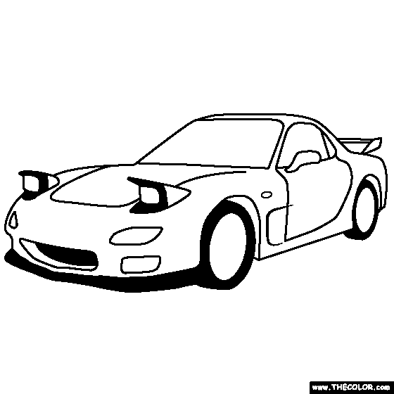 Mazda RX7 1992 coloring page