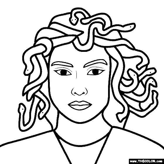 Medusa Head Coloring Page