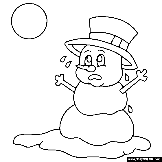 Melting Snowman Coloring Page