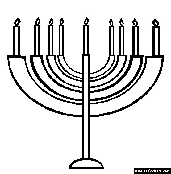 Menorah Online Coloring Page