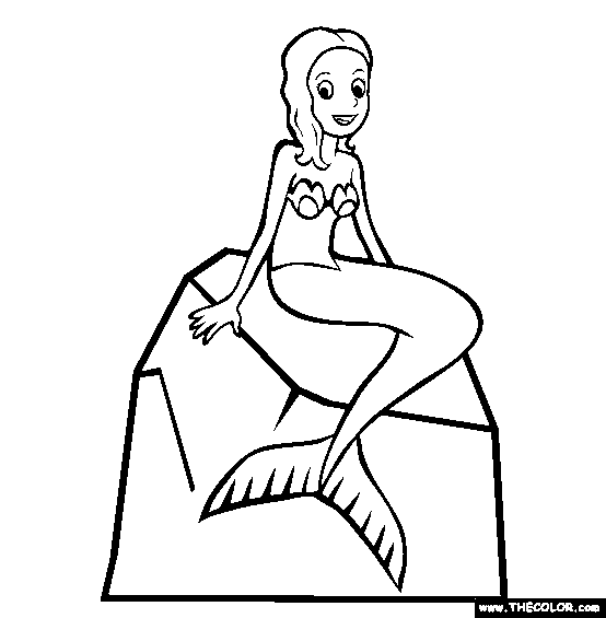 Mermaid Girl Coloring Page