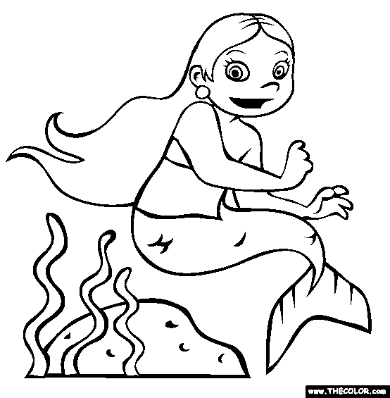 Little Mermaid Girl Coloring Page