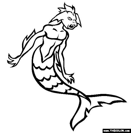 Merman Coloring Page