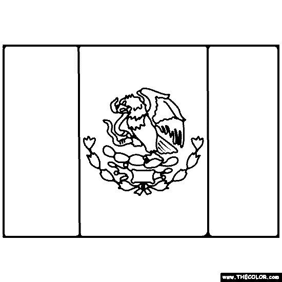 flag of mexico coloring pages for kids