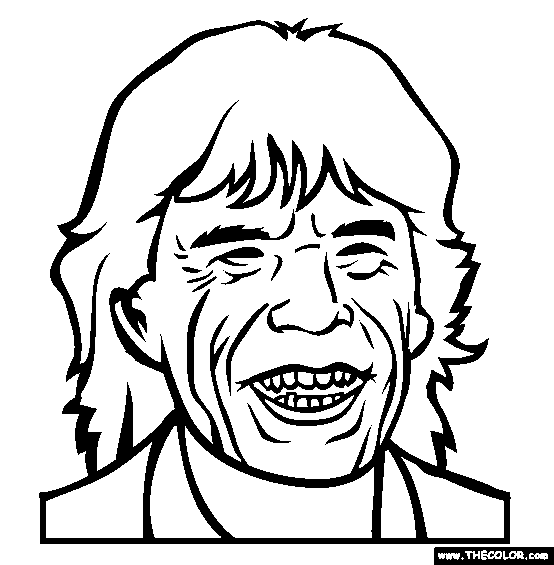 Mick Jagger Coloring Page Free Mick Jagger Onlin