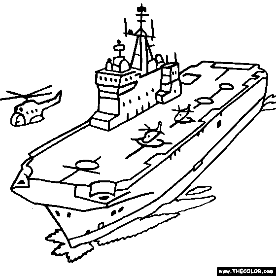 Mistral Amphibious Assault Ship Coloring Page