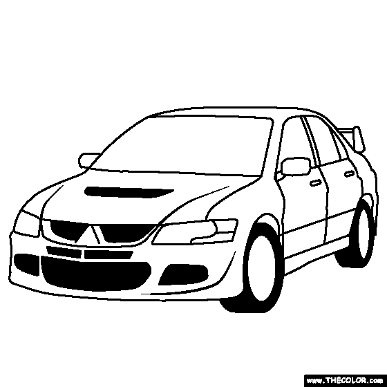 Mitsubishi Lancer EVO Coloring Page