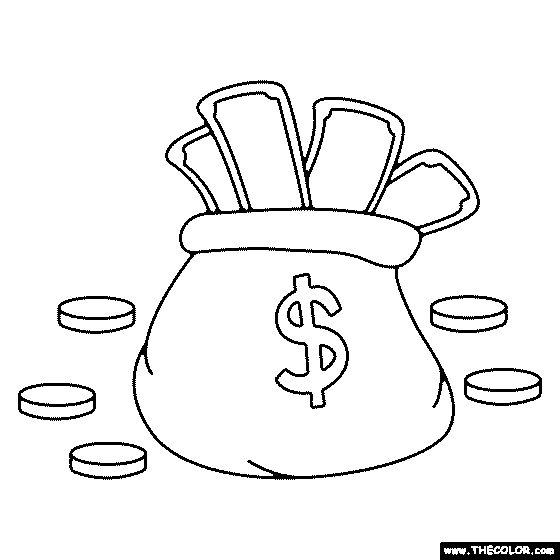 Money Bag Coloring Page