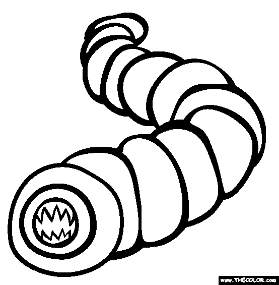 Mongolian Death Worm Coloring Page