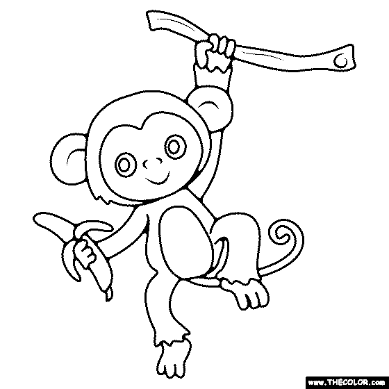 Monkey Coloring Page