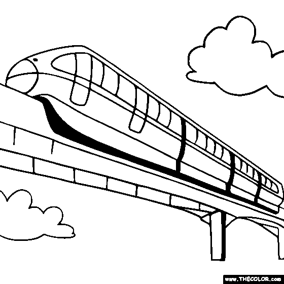 Monorail Online Coloring Page