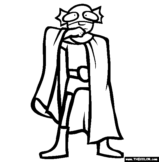 Halloween Caped Monster Costume Coloring Page