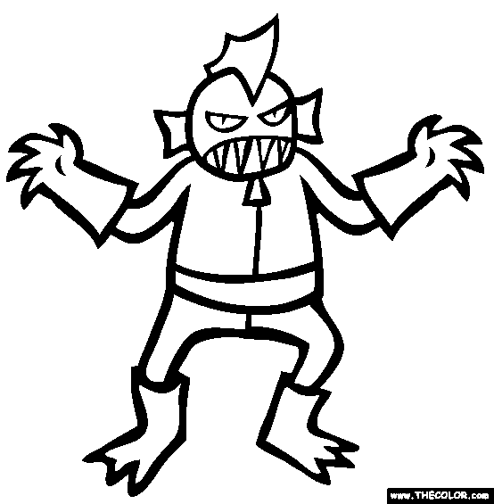 Halloween Monster Costume Online Coloring Page