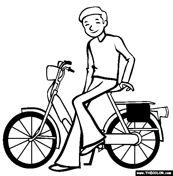Moped Coloring Page