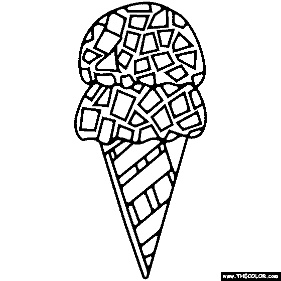 Mosaic Ice Cream Coloring Page