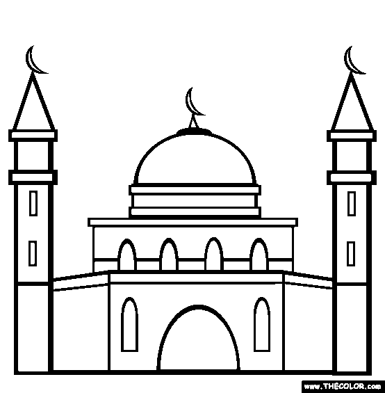 Mosque Coloring Page