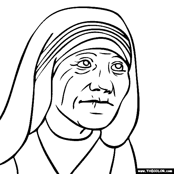 Mother Teresa 2 Coloring Page