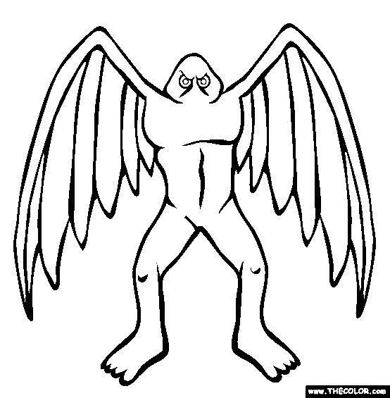 Mothman Coloring Page