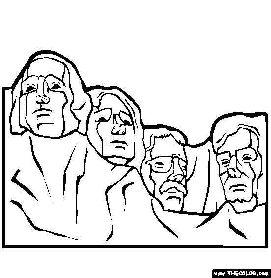 Mt Rushmore Coloring Page