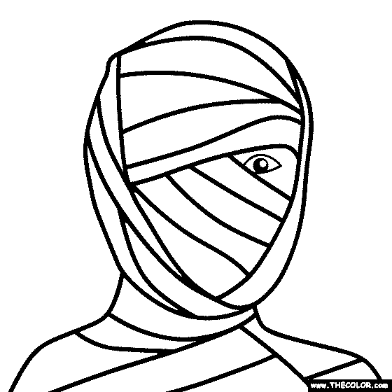 Mummy Face Coloring Page