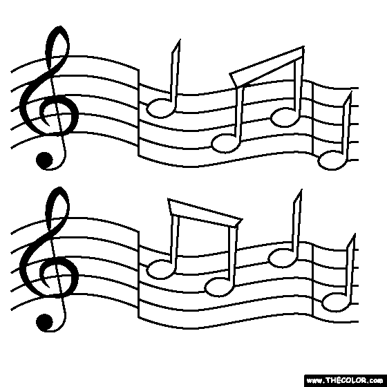 Music Notes Coloring Page