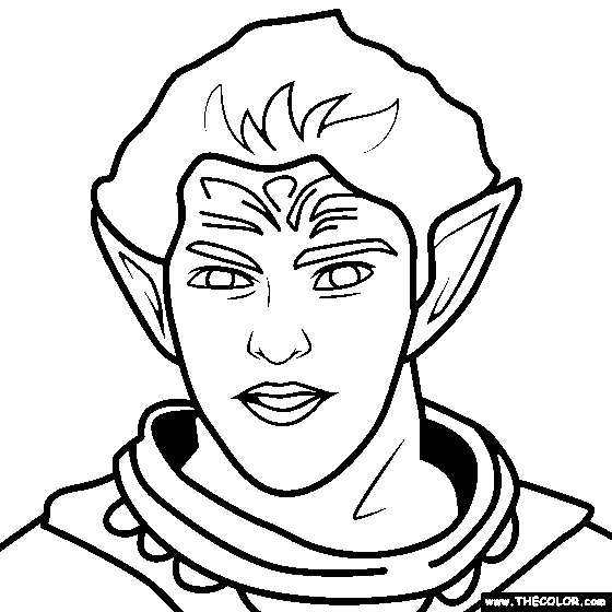 Mythical Elf Coloring Page