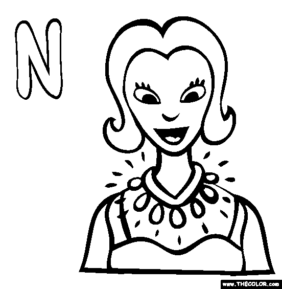 N Coloring Page