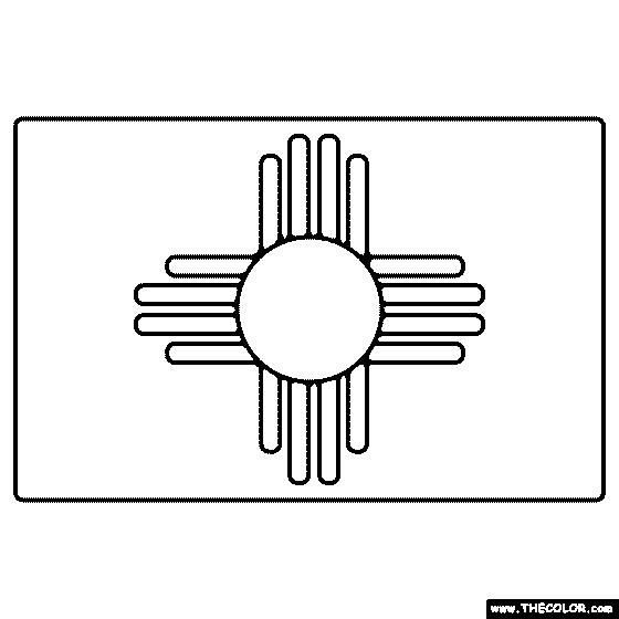 New Mexico State Flag Coloring Page