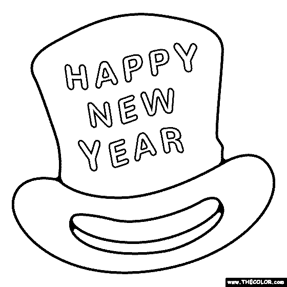New Years Hat Coloring Page