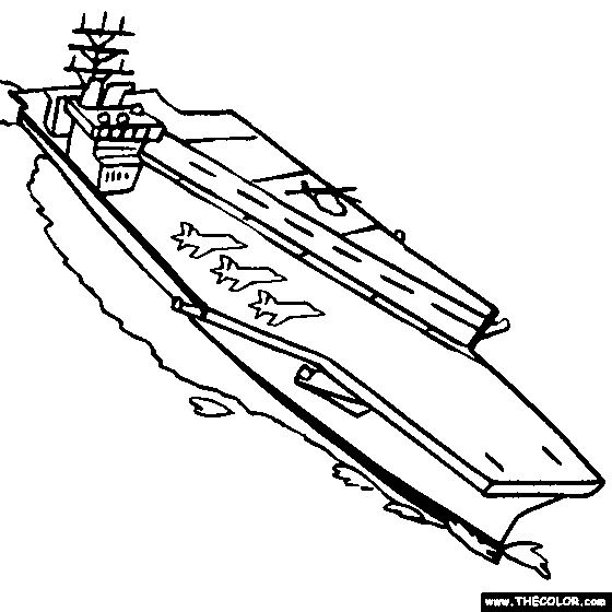 USS Nimitz Aircraft Carrier Coloring Page