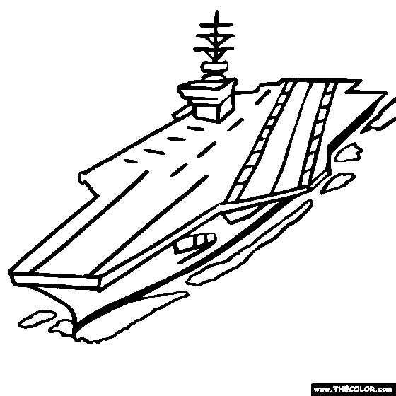 Nimitz Aircraft Carrier US Navy Ship Coloring Page