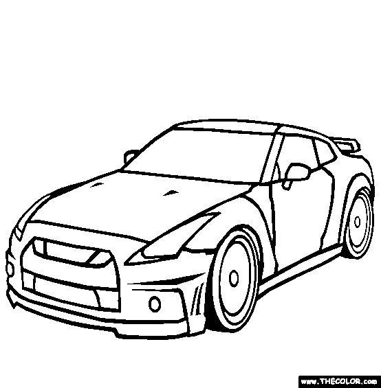 Nissan GTR Coloring Page