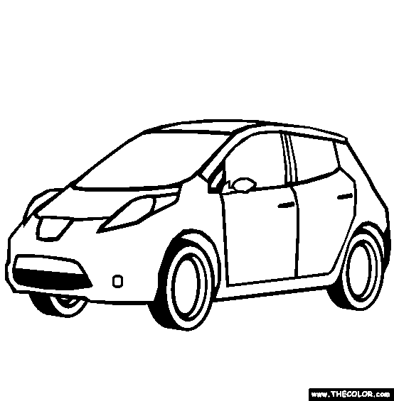 Nissan Leaf Online Coloring Page