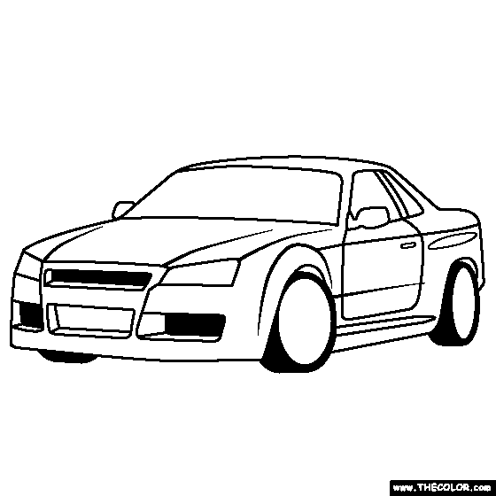 Nissan Skyline GT-R Sports Car Coloring Page