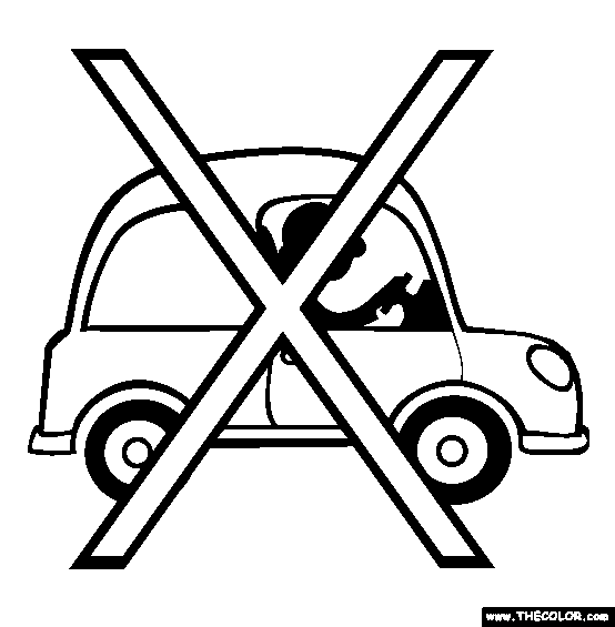 No Cars Less Pollution Coloring Page