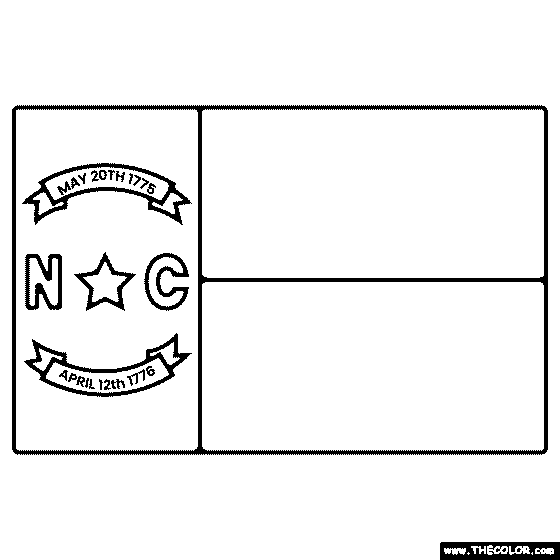 North Carolina State Flag Coloring Page