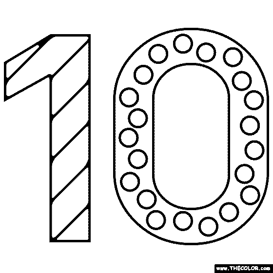 Ten Coloring Page