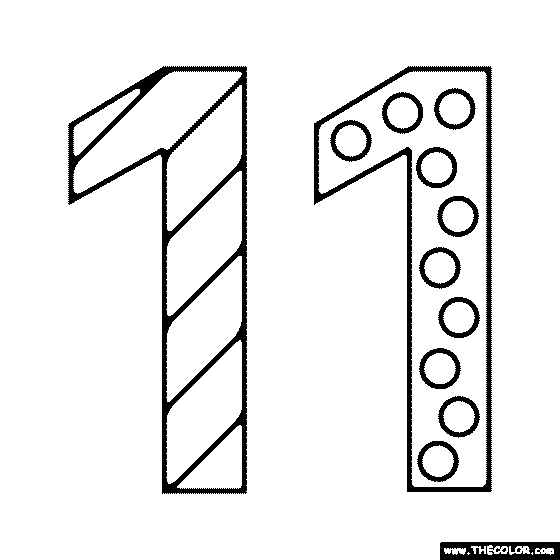 Number 11 Coloring Page