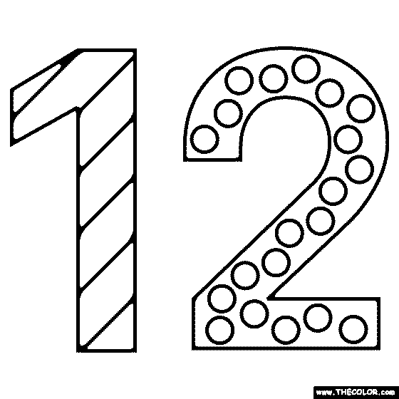 Number 12 Coloring Page