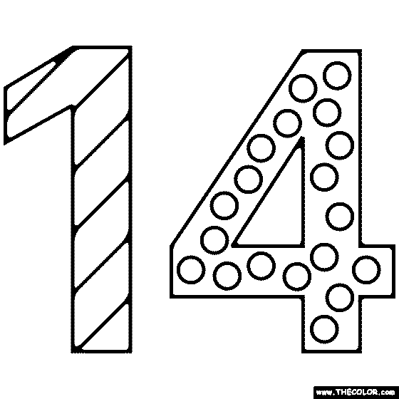 Number 14 Coloring Page