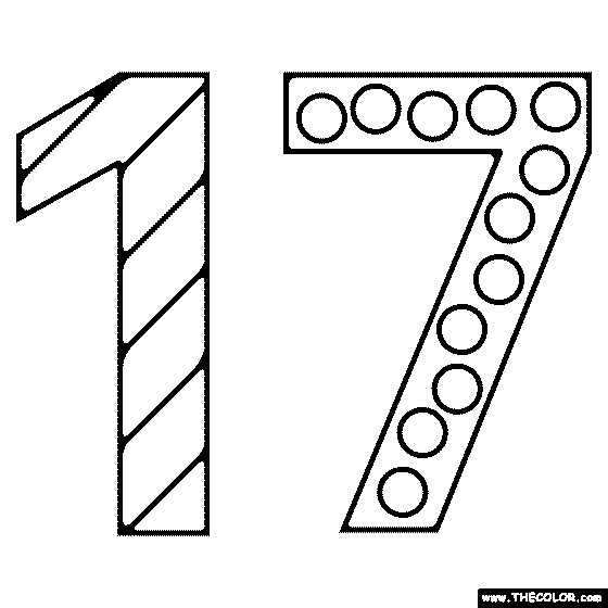 Number 17 Coloring Page