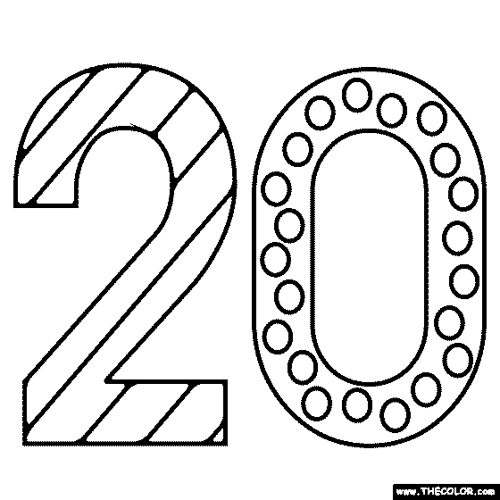 Number 20 Coloring Page