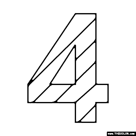 Number 4 Coloring Page