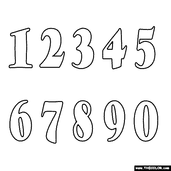 Numbers Coloring Page