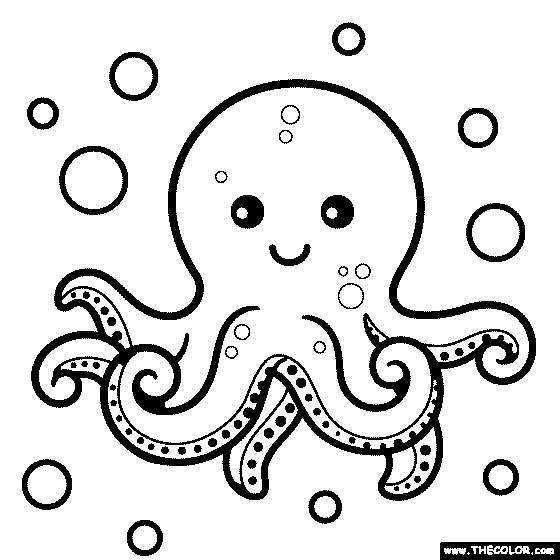 Baby Octopus Coloring Page