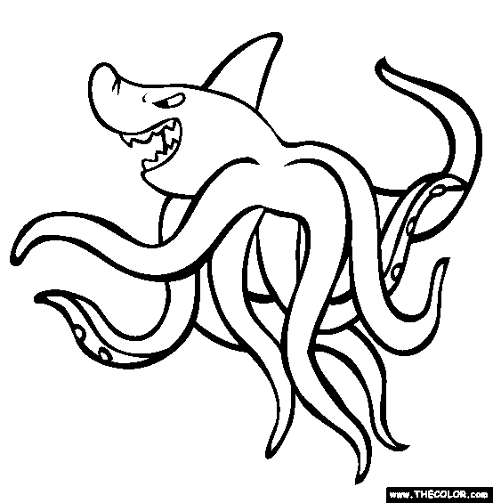Octoshark Coloring Page