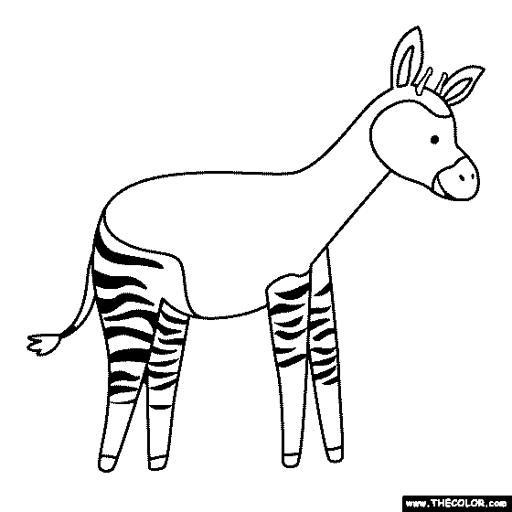 Okapi Coloring Page