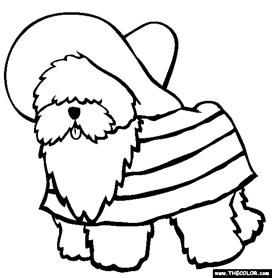 Old English Sheepdog Coloring Page