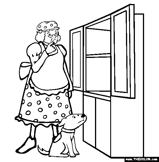 Old Mother Hubbard Coloring Page