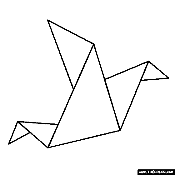 Origami Bird Coloring Page